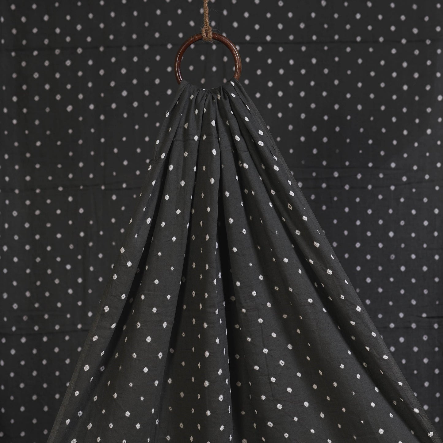 Grey - natural dyed kutch tie-dye mul cotton bandhani