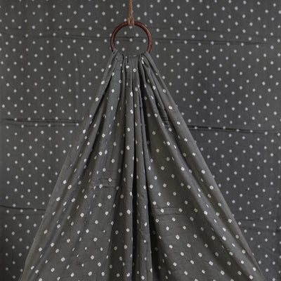 Grey - natural dyed kutch tie-dye mul cotton bandhani