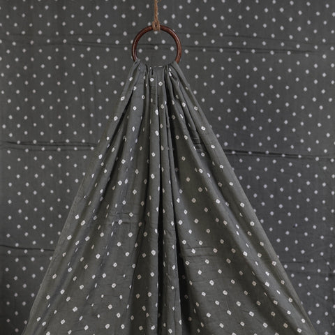 Grey - natural dyed kutch tie-dye mul cotton bandhani