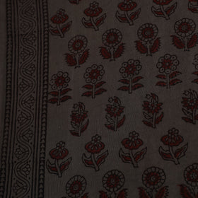 Grey Natural Dyed Mul Cotton Bagh Print Fabric