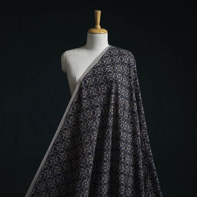 Natural dyed pure mul cotton hand block ajrakh print fabric