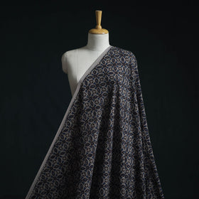 Natural dyed pure mul cotton hand block ajrakh print fabric