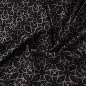 Natural dyed pure mul cotton hand block ajrakh print fabric