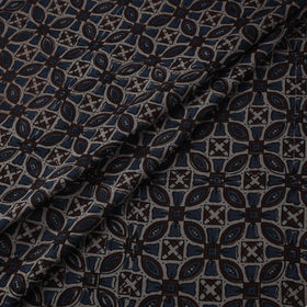 Natural dyed pure mul cotton hand block ajrakh print fabric