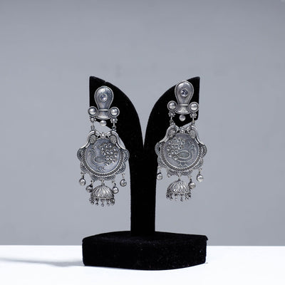  Antique Silver Finish Oxidised Brass Base Earrings 