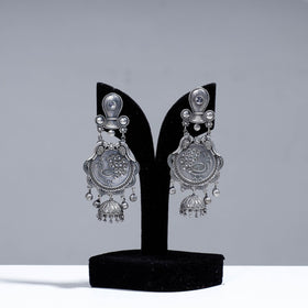  Antique Silver Finish Oxidised Brass Base Earrings 