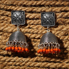  Navya Handcrafted GS Beaded Jhumki Earrings 