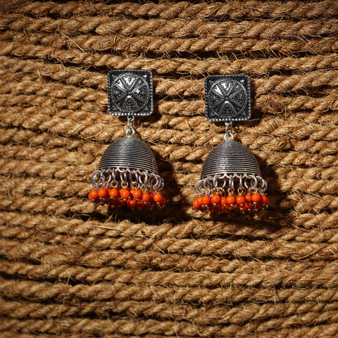  Navya Handcrafted GS Beaded Jhumki Earrings 