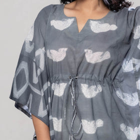  Shibori Tie-Dye Cotton Kaftan Dress 