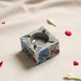  Blue Pottery Ceramic Candle Holder 