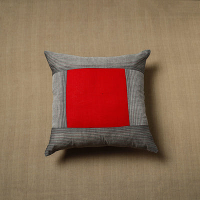 Grey Patchwork Kanchipuram Cushion Covers