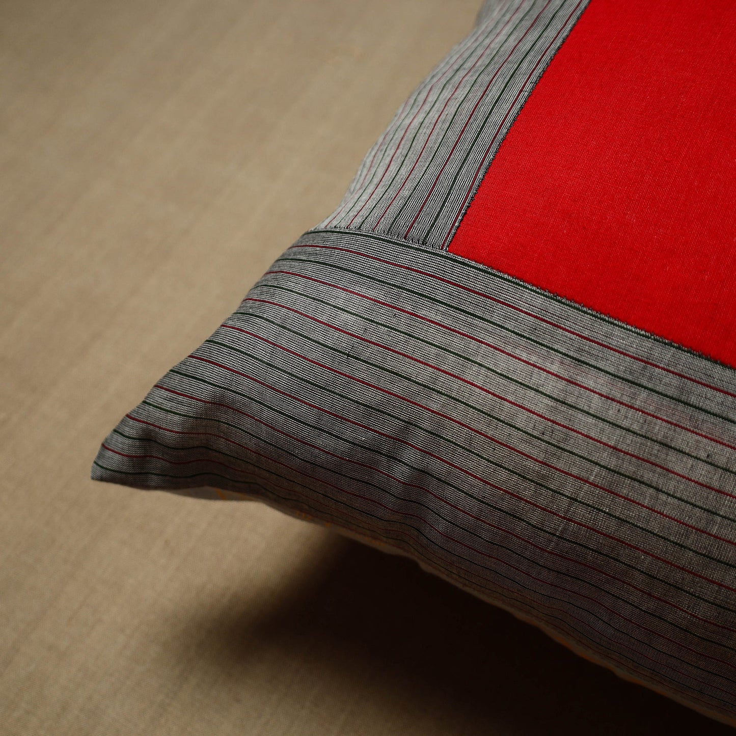 Grey Patchwork Kanchipuram Cushion Covers