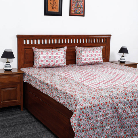 Buy Block Print Patchwork Cotton Sanganeri Bed Sheet