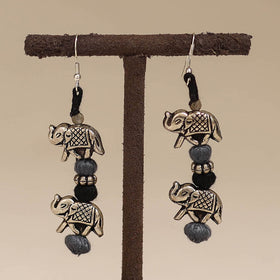 Grey - patwa thread beads earrings by kailash 36