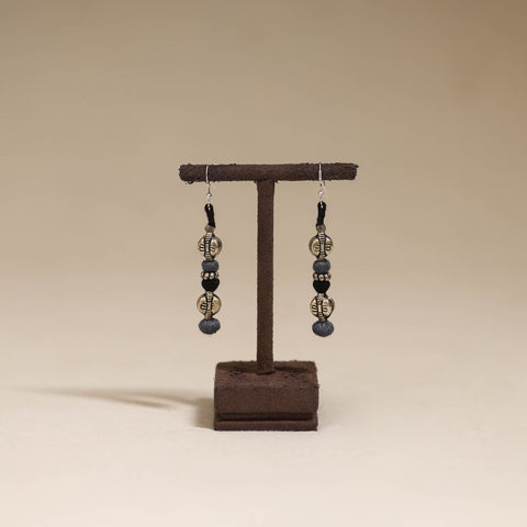 Grey - patwa thread beads earrings by kailash 45