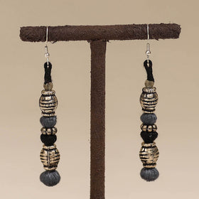 Grey - patwa thread beads earrings by kailash 59
