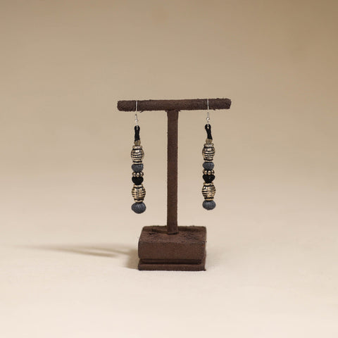 Grey - patwa thread beads earrings by kailash 59
