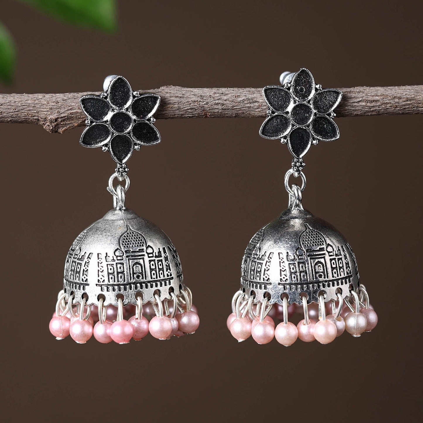  Elegant Beadwork German Silver Earrings Online in India