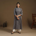  Pintuck Straight Cotton Jacquard Kurta for Women