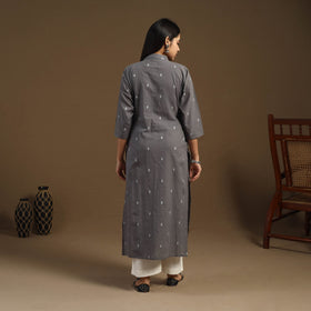  Pintuck Straight Cotton Jacquard Kurta for Women