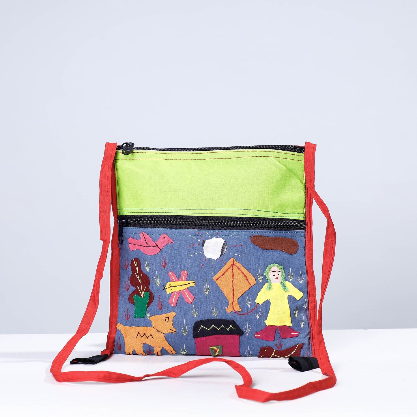  Pipli Applique Work Cotton Sling Bag 