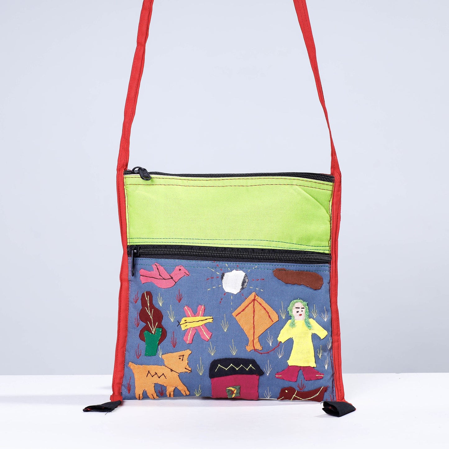  Pipli Applique Work Cotton Sling Bag 