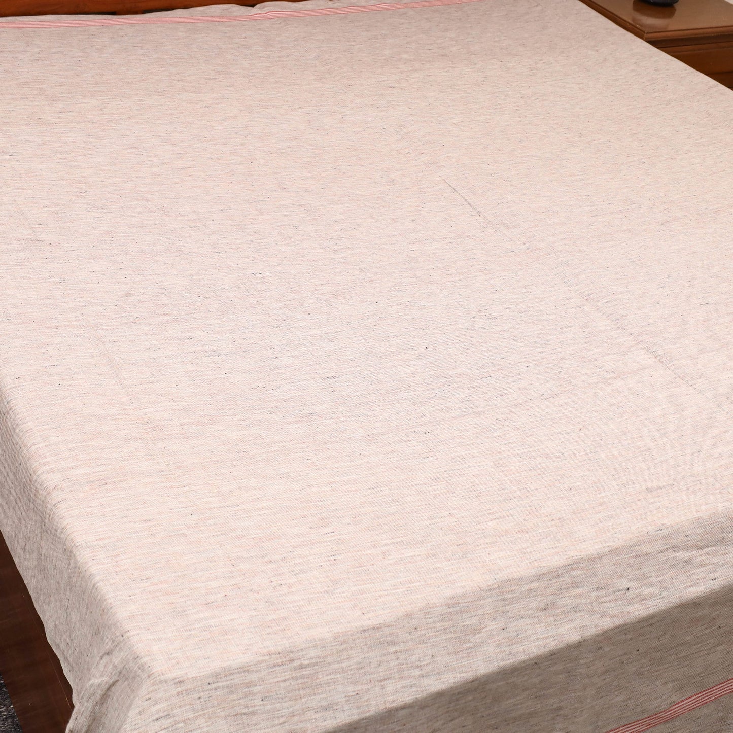 Grey - plain cotton double handloom bed cover (98 x 90 in)