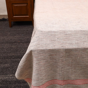 Grey - plain cotton double handloom bed cover (98 x 90 in)