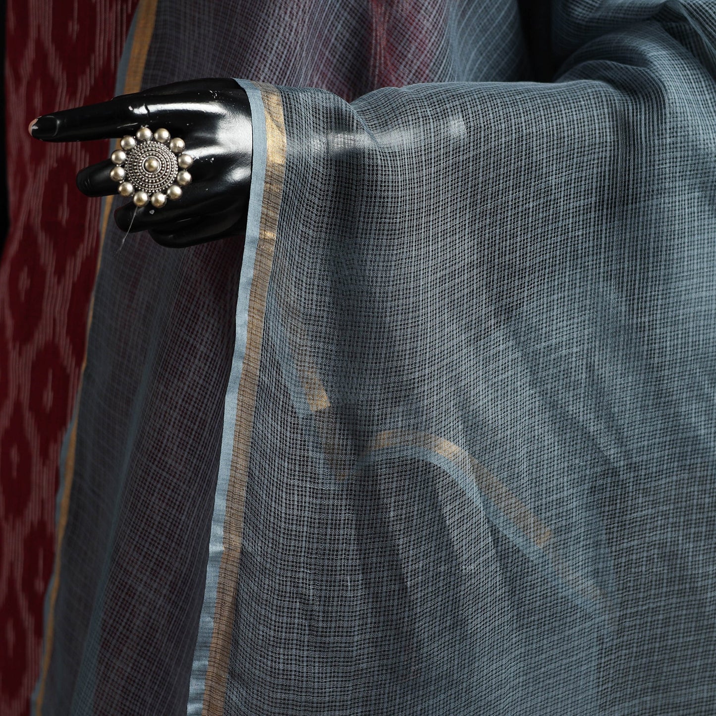 Plain cotton kota doria dupatta 20 - handcrafted