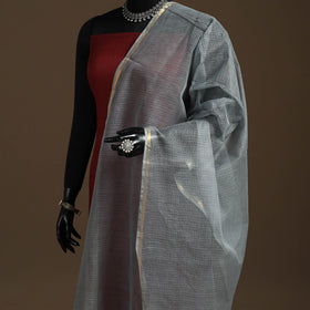 Plain cotton kota doria dupatta 22 - handcrafted