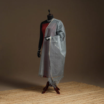 Plain cotton kota doria dupatta 22 - handcrafted