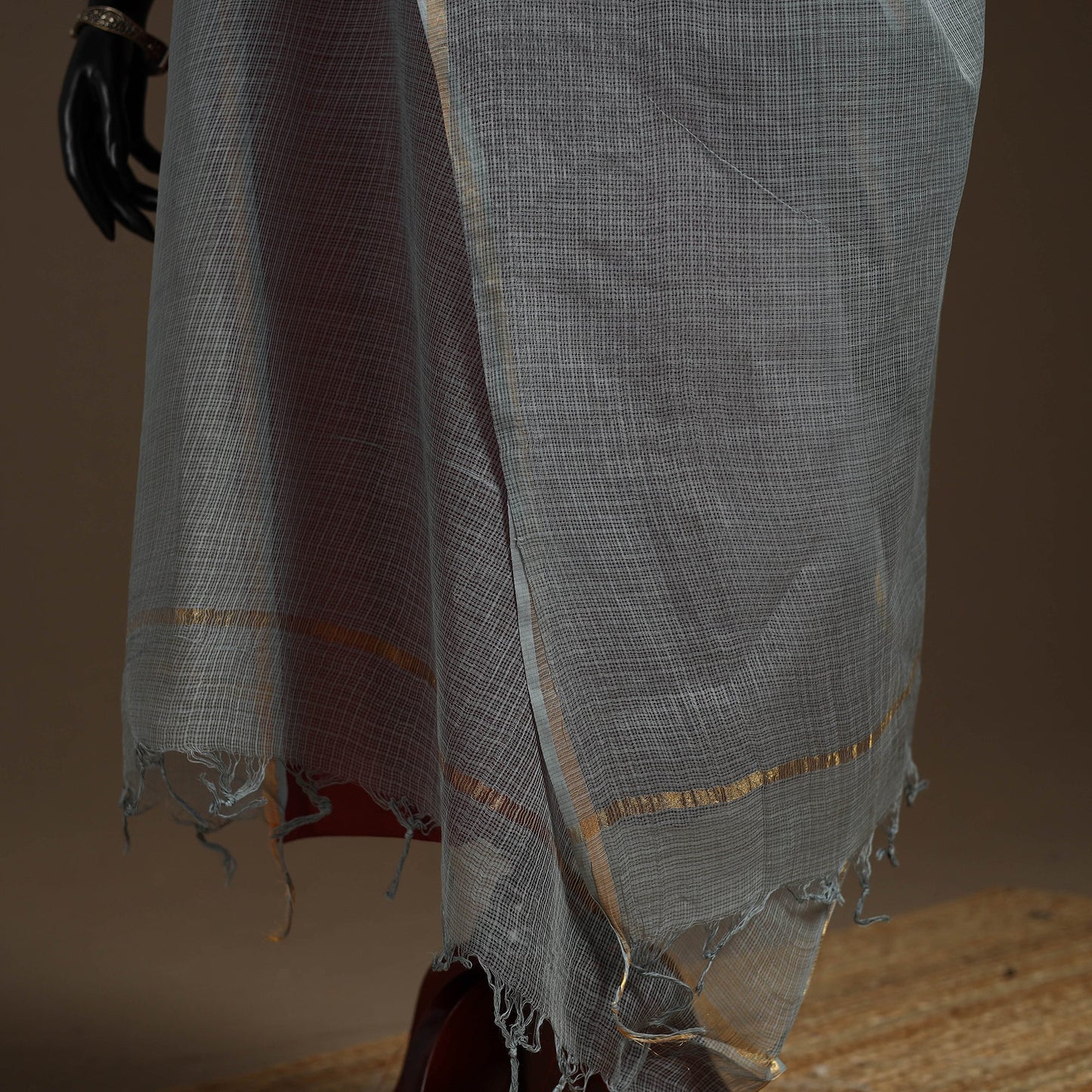 Plain cotton kota doria dupatta 22 - handcrafted