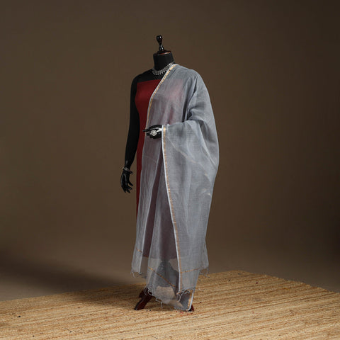 Plain cotton kota doria dupatta 29 - handcrafted