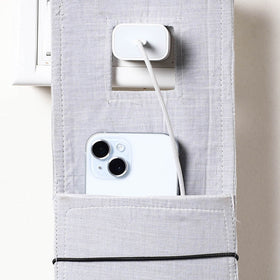 Grey  Plain Cotton Mobile Charging Holder 