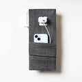 Grey Plain Cotton Mobile Charging Holder 
