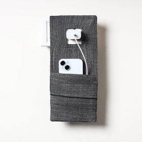 Grey Plain Cotton Mobile Charging Holder 