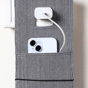 Grey Plain Cotton Mobile Charging Holder 