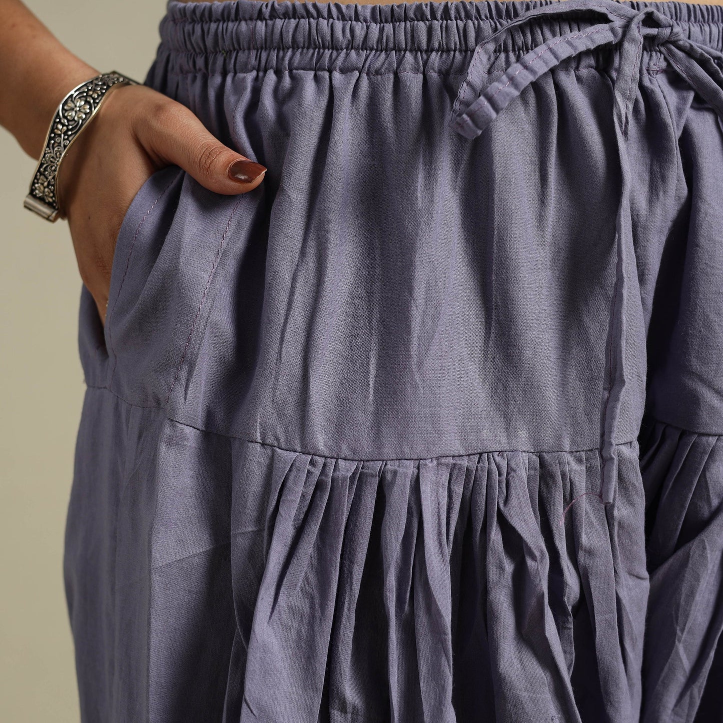 Grey Plain Cotton Women Salwar