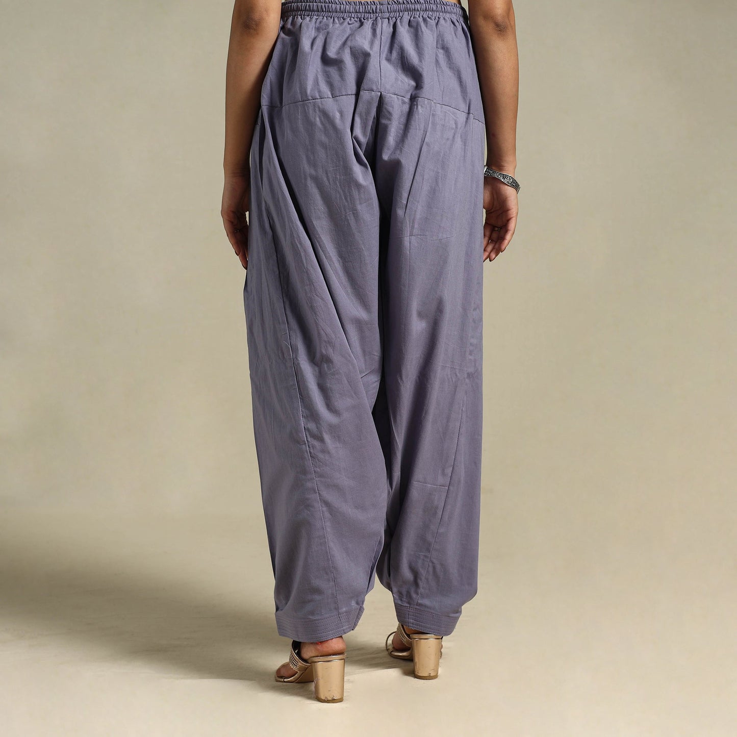 Grey Plain Cotton Women Salwar