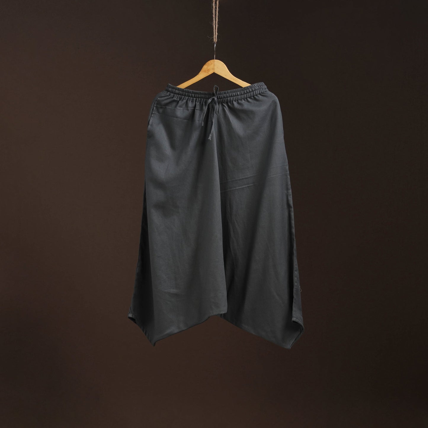 Grey - plain flex cotton elasticated harem pant 16