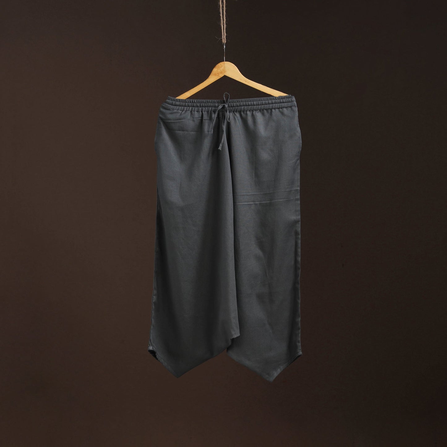 Grey - plain flex cotton elasticated harem pant 16