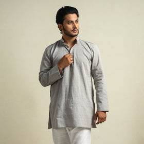 Buy Plain Handloom Cotton Men Short Kurta Online at iTokri.com