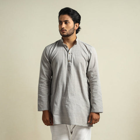 Buy Plain Handloom Cotton Men Short Kurta Online at iTokri.com