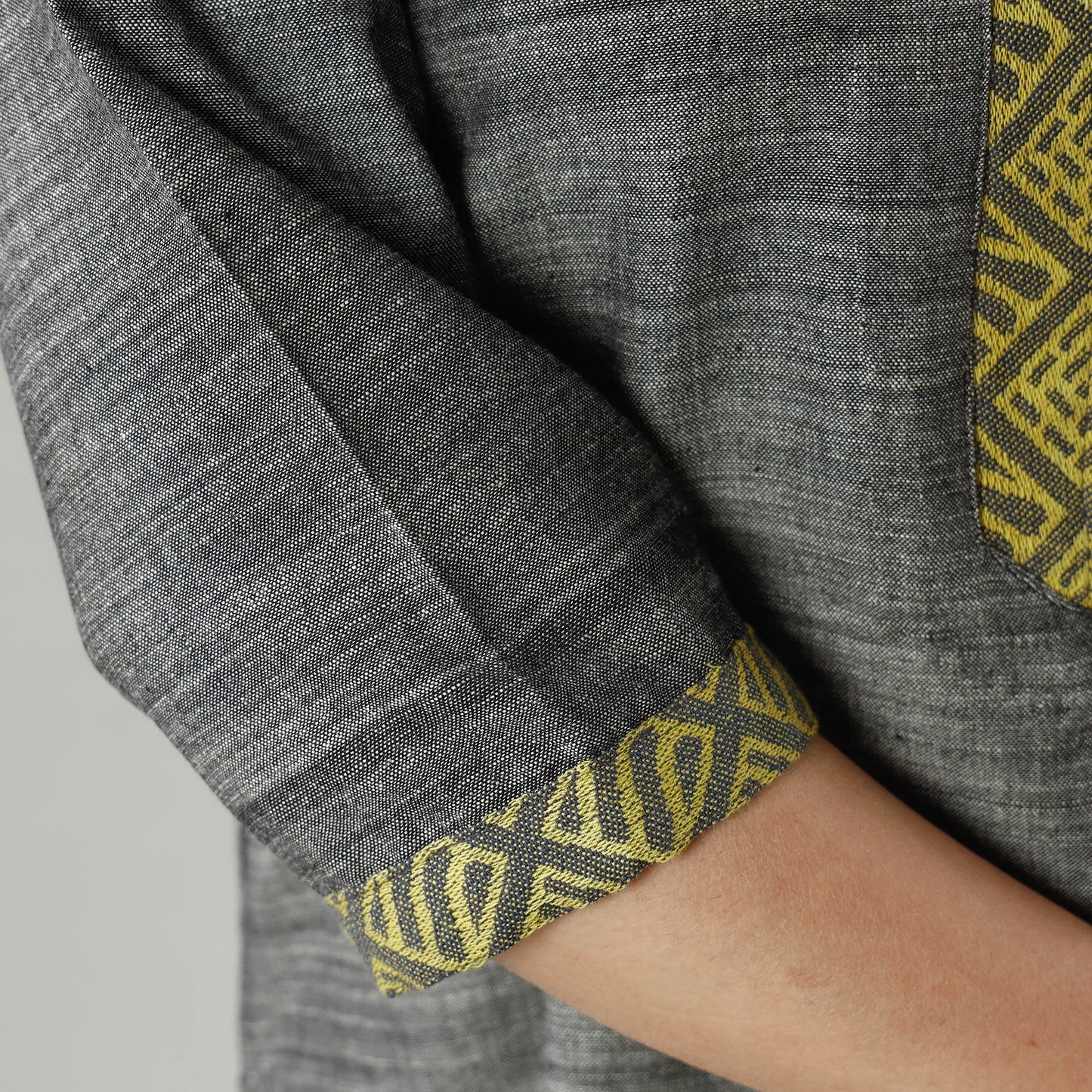  Plain Jhiri Handloom Cotton Long Kurta 