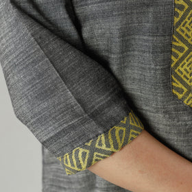  Plain Jhiri Handloom Cotton Long Kurta 