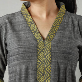  Plain Jhiri Handloom Cotton Long Kurta 