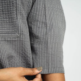 Buy Plain Running Stitch Cotton Pintuck Long Kurta Online at iTokri.com