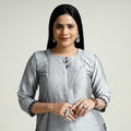  Plain Silk Pintuck Long Kurta for Women
