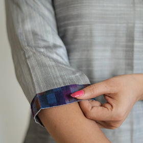  Plain Solid Slub Silk Long A-Line Kurta for Women