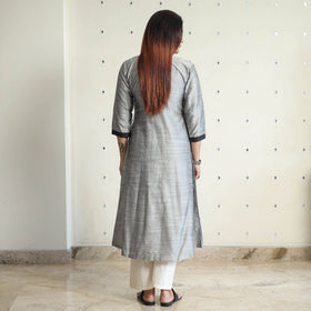  Plain Solid Slub Silk Mashru Patchwork Kurta 21 